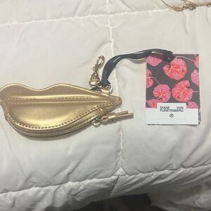 Diane Von Furstenberg Gold Lip Clutch